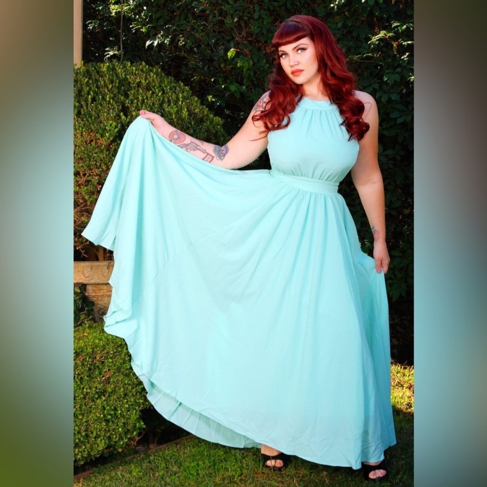 Pinup Couture Aqua Maxi Dress
